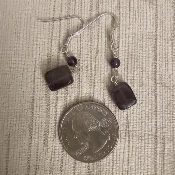 Semi Precious Stone and Sterling Silver Earrings - Picture 5 of 6